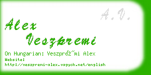 alex veszpremi business card